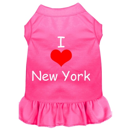 I Heart New York Screen Print Dress Bright Pink 4X (22)
