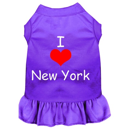 I Heart New York Screen Print Dress Purple 4X (22)