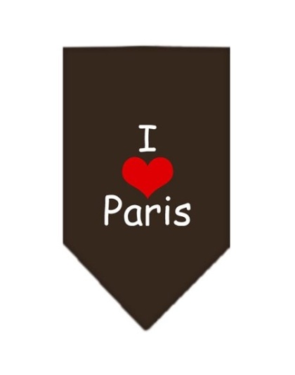 I Heart Paris Screen Print Bandana Cocoa Large