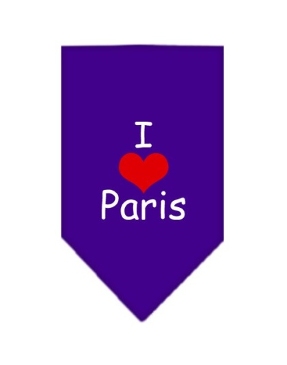 I Heart Paris Screen Print Bandana Purple Large