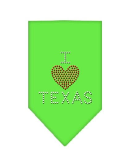 I Heart Texas Rhinestone Bandana Lime Green Large