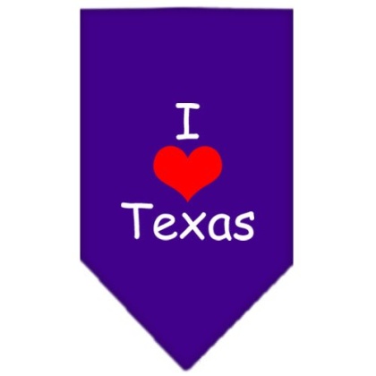 I Heart Texas Screen Print Bandana Purple Large