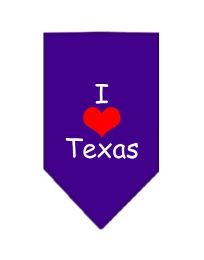 I Heart Texas Screen Print Bandana Purple Large