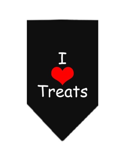 I Heart Treats Screen Print Bandana Black Large