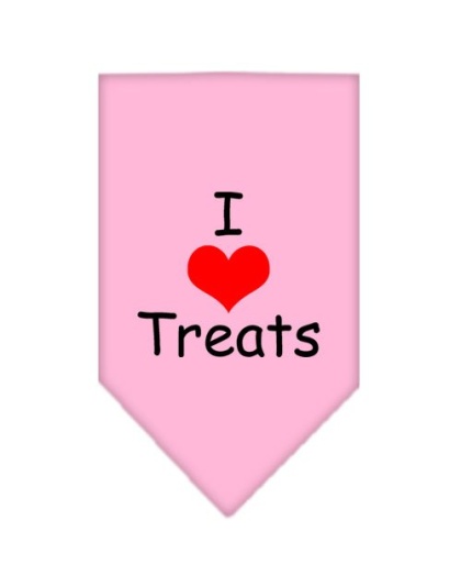 I Heart Treats Screen Print Bandana Light Pink Large