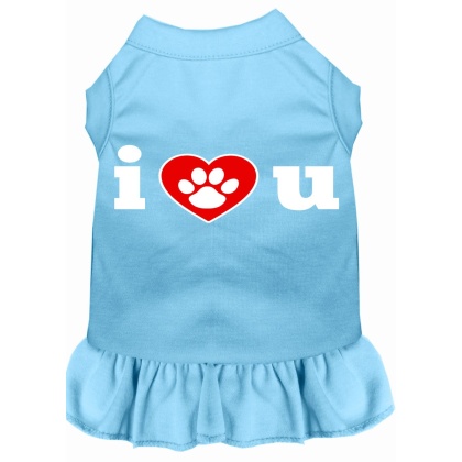 I Heart You Screen Print Dress Baby Blue 4X (22)