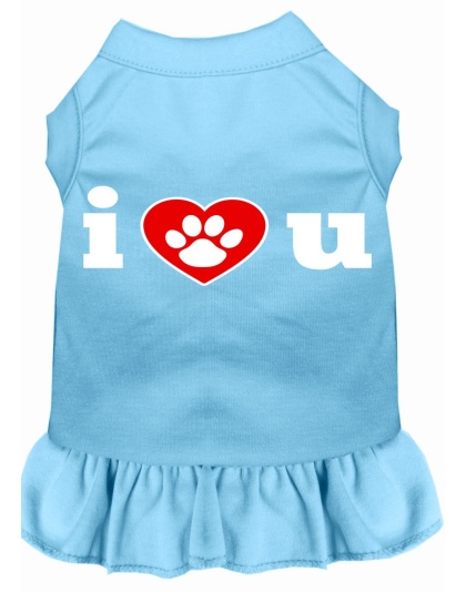 I Heart You Screen Print Dress Baby Blue 4X (22)