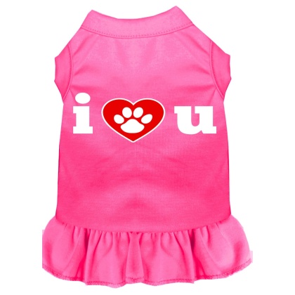 I Heart You Screen Print Dress Bright Pink 4X (22)