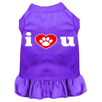 I Heart You Screen Print Dress Purple 4X (22)