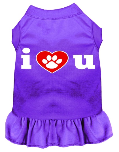 I Heart You Screen Print Dress Purple 4X (22)