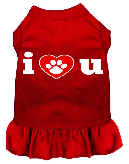 I Heart You Screen Print Dress Red 4X (22)