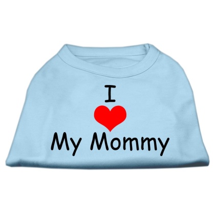 I Love My Mommy Screen Print Shirts Baby Blue Lg