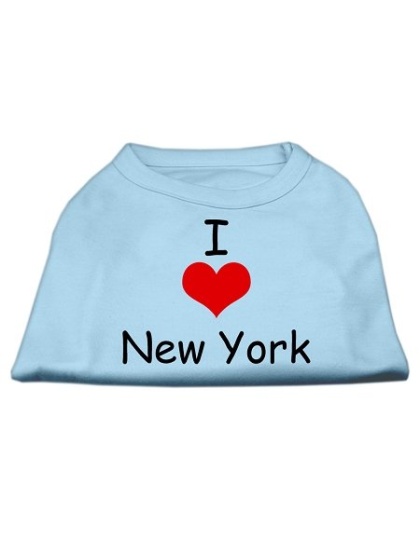 I Love New York Screen Print Shirts Baby Blue Lg