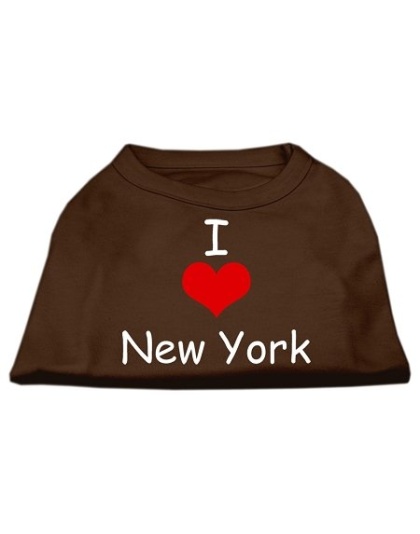 I Love New York Screen Print Shirts Brown Lg