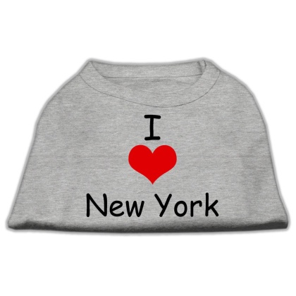 I Love New York Screen Print Shirts Grey Lg