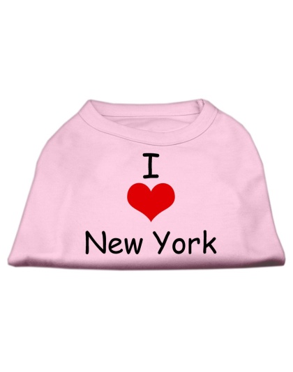 I Love New York Screen Print Shirts Pink Lg