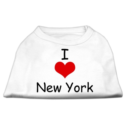 I Love New York Screen Print Shirts White Lg