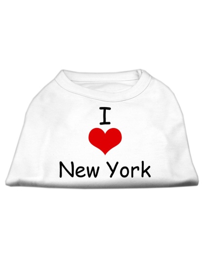 I Love New York Screen Print Shirts White Lg