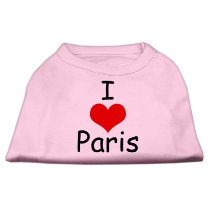 I Love Paris Screen Print Shirts Pink Lg