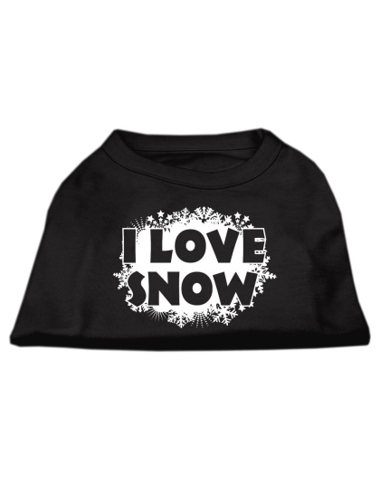 I Love Snow Screenprint Shirts Black L