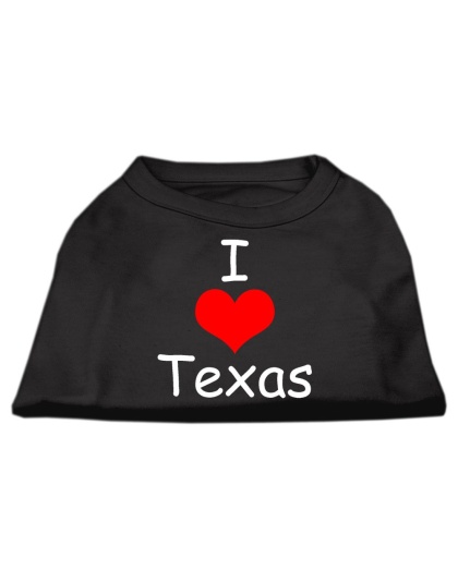 I Love Texas Screen Print Shirts Black Lg