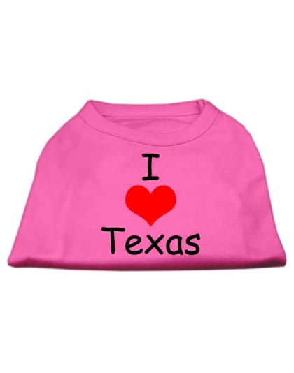 I Love Texas Screen Print Shirts Bright Pink Lg