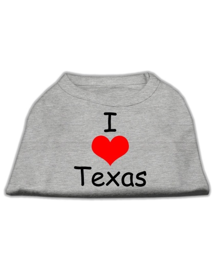 I Love Texas Screen Print Shirts Grey Lg