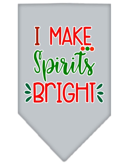 I Make Spirits Bright Screen Print Bandana Grey Large