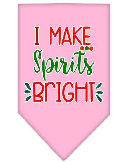 I Make Spirits Bright Screen Print Bandana Light Pink Large