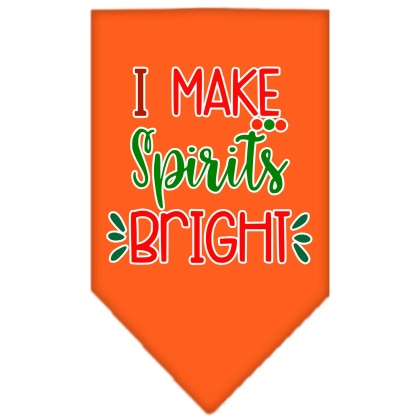 I Make Spirits Bright Screen Print Bandana Orange Large