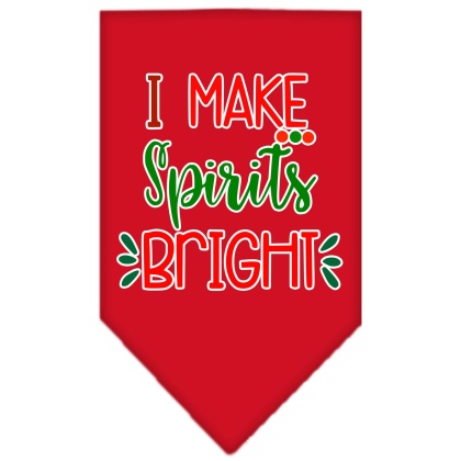 I Make Spirits Bright Screen Print Bandana Red Large