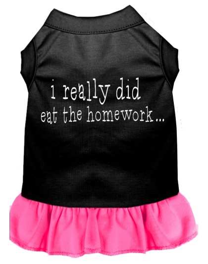 I really did eat the Homework Screen Print Dress Black with Bright Pink Lg