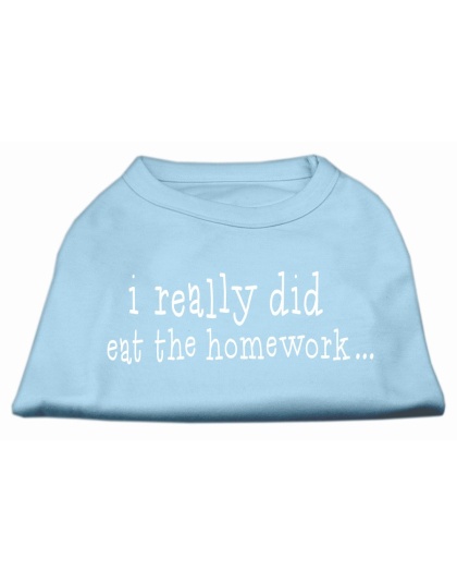I really did eat the Homework Screen Print Shirt Baby Blue L