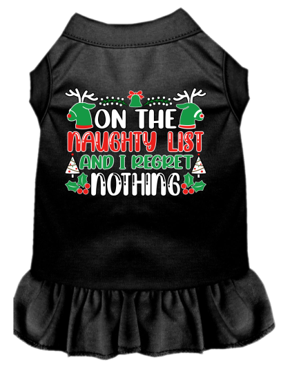 I Regret Nothing Screen Print Dog Dress Black Size XS