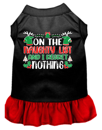 I Regret Nothing Screen Print Dog Dress Black with Red Size XS