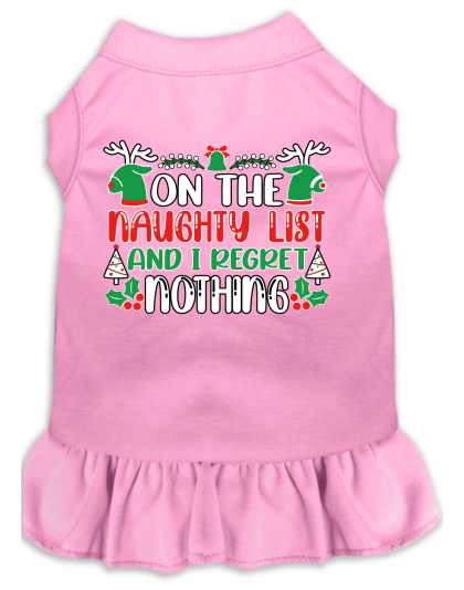 I Regret Nothing Screen Print Dog Dress Light Pink Size XS