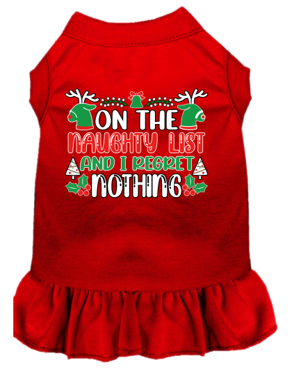 I Regret Nothing Screen Print Dog Dress Red Size XS