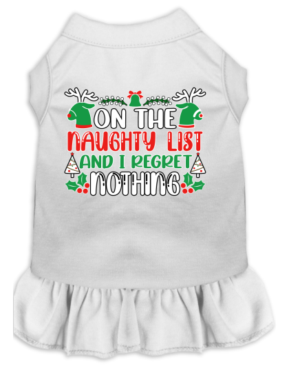 I Regret Nothing Screen Print Dog Dress White Size XS