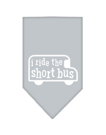 I ride the short bus Screen Print Bandana Grey Large