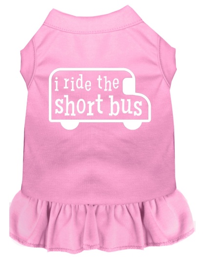 I ride the short bus Screen Print Dress Light Pink 4X (22)