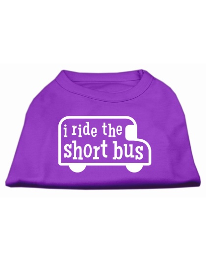 I ride the short bus Screen Print Shirt Purple L
