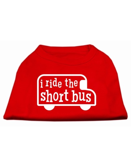 I ride the short bus Screen Print Shirt Red L
