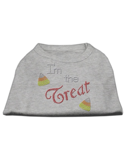 I'm the Treat Rhinestone Dog Shirt Grey Lg