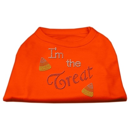 I'm the Treat Rhinestone Dog Shirt Orange Lg