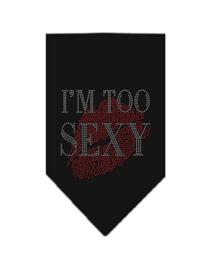 I'm Too Sexy Rhinestone Bandana Black Large