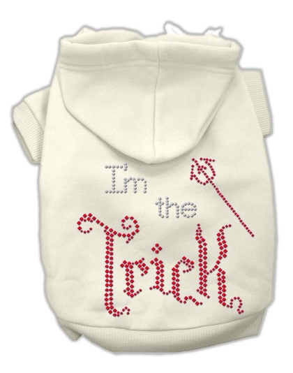 I'm the Trick Rhinestone Hoodies Cream L