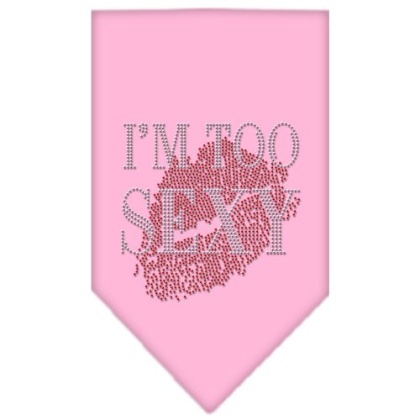 I'm Too Sexy Rhinestone Bandana Light Pink Large