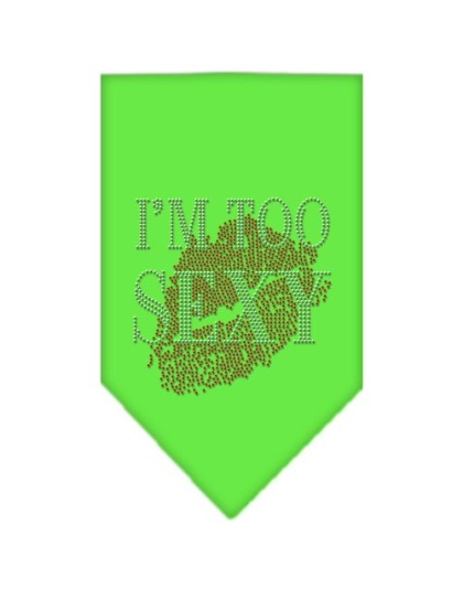 I'm Too Sexy Rhinestone Bandana Lime Green Large