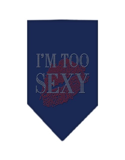 I'm Too Sexy Rhinestone Bandana Navy Blue large