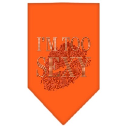 I'm Too Sexy Rhinestone Bandana Orange Large